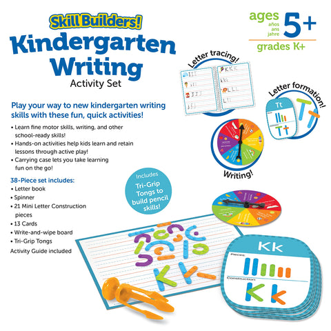 Image of Learning Resources Skill Builders! Kindergarten Writing - 38 Piece Activity Set , Ages 5+ Kindergarten Learning Essential Materials, Alphabet Learning Activities, Kindergarten Homeschool Supplies