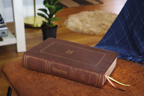 Image of KJV Thompson Chain-Reference Bible Large Print Leathersoft Brown Red Letter Comfort Print