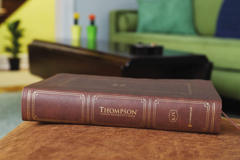 Image of KJV Thompson Chain-Reference Bible Large Print Leathersoft Brown Red Letter Comfort Print