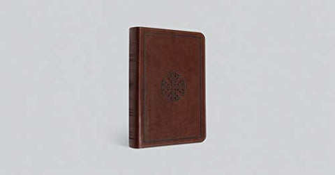 Image of ESV LARGE PRINT COMPACT BIBLE (TRUTONE BROWN, MOSAIC CROSS DESIGN)