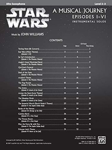 Image of Star Wars Instrumental Solos (Movies I-VI): Alto Sax, Book & Online Audio/Software (Pop Instrumental Solos Series)