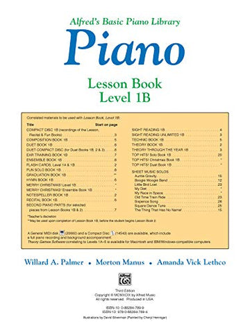 Image of Alfred's Basic Piano Library Lesson Book, Bk 1B (Alfred's Basic Piano Library, Bk 1B)