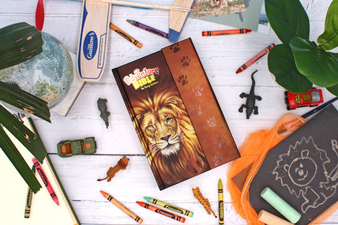 Image of NIRV, ADVENTURE BIBLE FOR EARLY READERS, HARDCOVER, FULL COLOR, MAGNETIC CLOSURE, LION