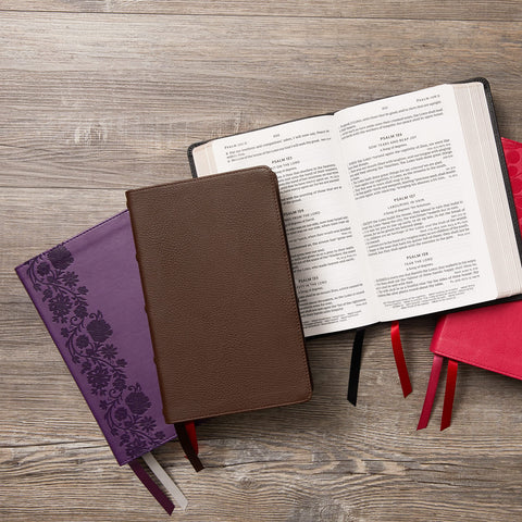 Image of KJV Holy Bible: Large Print Single-Column with 43,000 End-of-Verse Cross References, Purple Leathersoft, Personal Size, Red Letter, (Thumb Indexed): King James Version