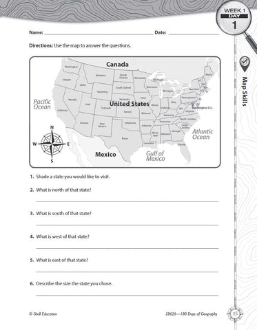 Image of 180 Days™: Social Studies, Geography for 5th Grade Practice Workbook for Classroom and Home, Cool and Fun Practice Created by Teachers (180 Days of Practice)