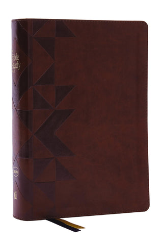 Image of NKJV The Bible Study Bible Leathersoft Brown Comfort Print: A Study Guide for Every Chapter of the Bible