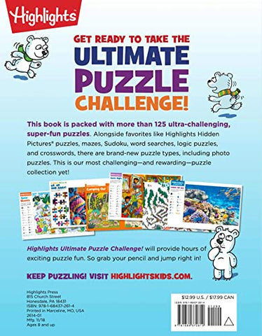 Image of Ultimate Puzzle Challenge!: 125+ Brain Puzzles for Kids, Hidden Pictures, Mazes, Sudoku, Word Searches, Logic Puzzles and More, Kids Activity Book for Super Solvers (Highlights Jumbo Books & Pads)