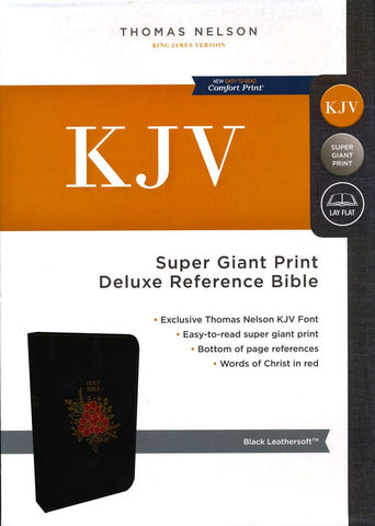 Image of KJV Holy Bible: Super Giant Print with 43000 Cross References Deluxe Black Floral Leathersoft Red Letter Comfort Print: King James Version