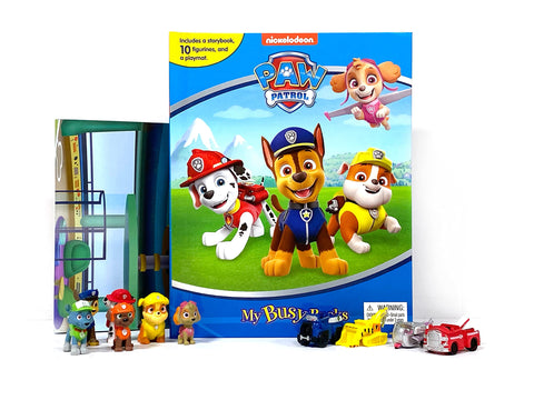 Image of Paw Patrol My Busy Books - Storybook, 10 figurines, playmat