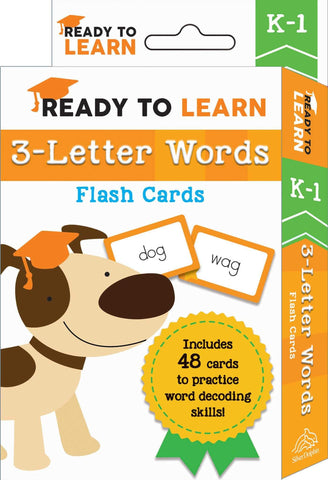 Image of Ready to Learn: K-1 3-Letter Words Flash Cards: Includes 48 Cards to Practice Word Decoding Skills!