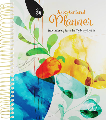 Image of Jesus-Centered Christian Planner 2025: Encountering Jesus in My Everyday Life, Weekly and Monthly Planner, 7.5” x 10.5”, Hard Cover, Spiral-Binding, ... Plan, Sticker Sheets, Movable Bookmark