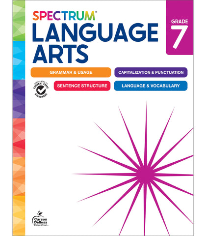 Image of Spectrum Grade 7 Language Arts Workbook, ELA Middle School Books for Kids Ages 12-13 Covering Grammar, Vocabulary, Sentence Structure, Parts of Speech, and More, Classroom or Homeschool Curriculum