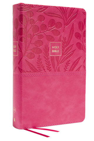 Image of KJV Holy Bible: Large Print Single-Column with 43,000 End-of-Verse Cross References, Pink Leathersoft, Personal Size, Red Letter, Comfort Print: King James Version