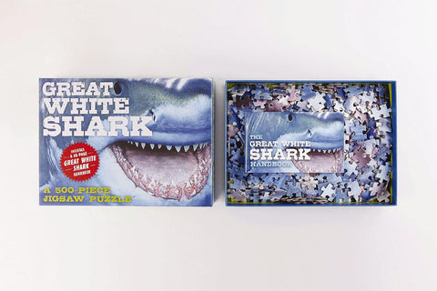 Image of The Great White Shark 500-Piece Jigsaw Puzzle & Book: A 500-Piece Family Jigsaw Puzzle Featuring The Shark Handbook