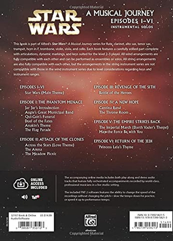 Image of Star Wars Instrumental Solos (Movies I-VI): Alto Sax, Book & Online Audio/Software (Pop Instrumental Solos Series)