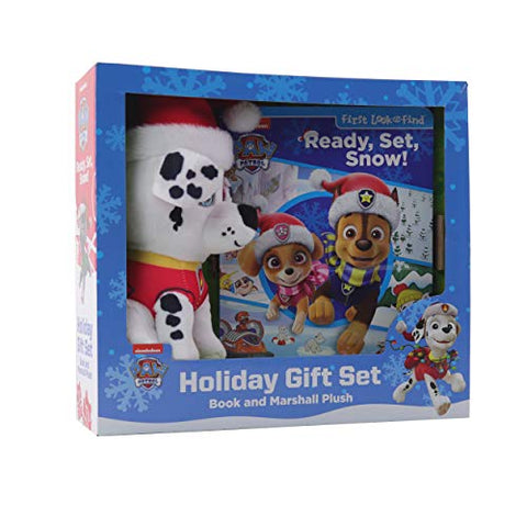Image of Nickelodeon Paw Patrol - Ready, Set, Snow! Holiday Gift Set - First Look and Find Activity Book with Marshall Plush!