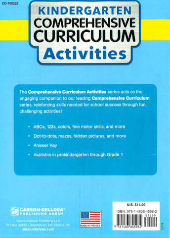 Image of Comprehensive Curriculum Activities - Kindergarten Workbook