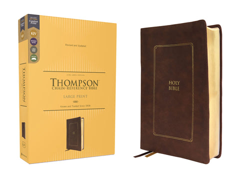 Image of KJV Thompson Chain-Reference Bible Large Print Leathersoft Brown Red Letter Comfort Print