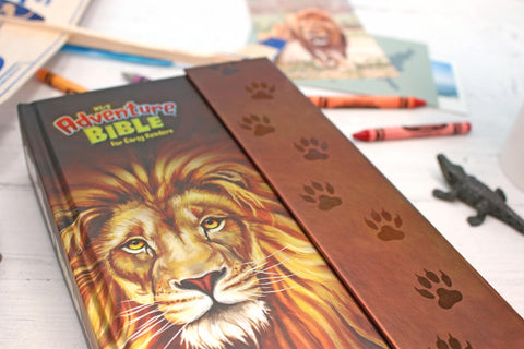 Image of NIRV, ADVENTURE BIBLE FOR EARLY READERS, HARDCOVER, FULL COLOR, MAGNETIC CLOSURE, LION