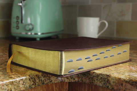 Image of ESV Thompson Chain-Reference Bible Leathersoft Brown Red Letter Thumb Indexed