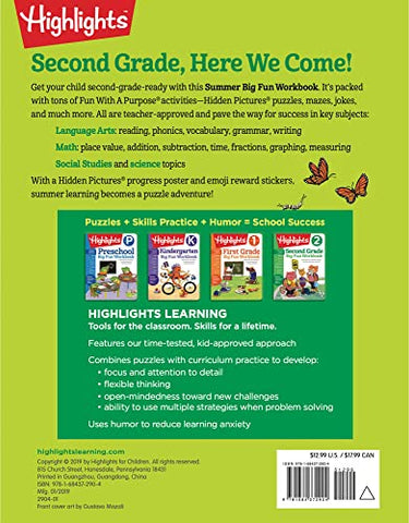Image of Summer Big Fun Workbook Bridging Grades 1 & 2: Summer Before Second Grade Prep Workbook for Spelling, Reading Comprehension, Language Arts and More (Highlights Summer Learning)