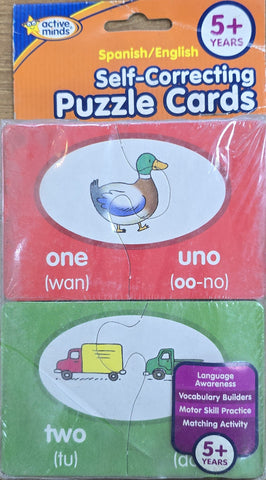 Image of Spanish English Self Correcting Puzzle Cards