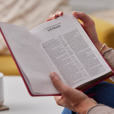 Image of NKJV Compact Center-Column Reference Bible Brown Leathersoft Red Letter Comfort Print