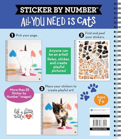 Image of Brain Games - Sticker by Number: All You Need is Cats (27 Images to Sticker)