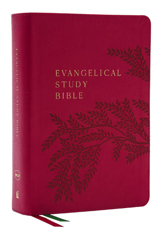 Image of NKJV Evangelical Study Bible: Christ-centered. Faith-building. Mission-focused. ( Pink Leathersoft Red Letter Large Comfort Print)