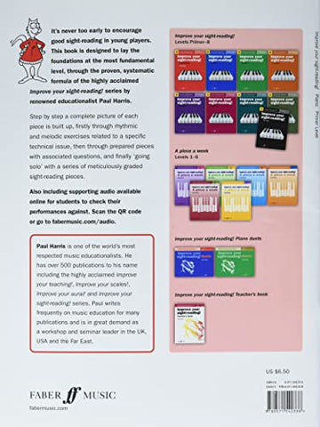 Image of IMPROVE YOUR SIGHT-READING! PIANO PRIMER LEVEL: A PROGRESSIVE SIGHT-READING METHOD WITH SUPPORTING AUDIO AVAILABLE ONLINE, BOOK & ONLINE AUDIO (FABER EDITION: IMPROVE YOUR SIGHT-READING)