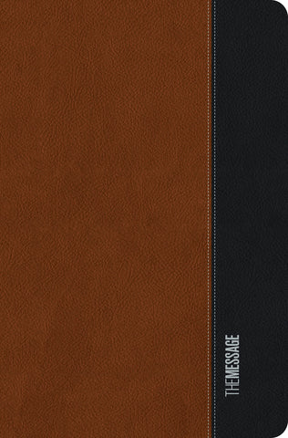 Image of The Message Deluxe Gift Bible, Large Print (Leather-Look, Saddle Tan/Black): The Bible in Contemporary Language