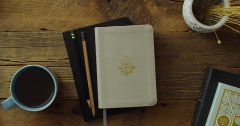 Image of ESV LARGE PRINT COMPACT BIBLE (TRUTONE, STONE, BRANCH DESIGN)