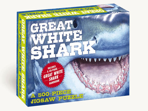 Image of The Great White Shark 500-Piece Jigsaw Puzzle & Book: A 500-Piece Family Jigsaw Puzzle Featuring The Shark Handbook