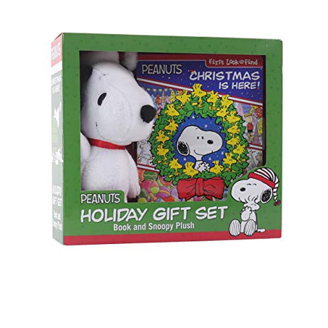 Image of Peanuts - Christmas Is Here! Holiday Gift Set - First Look and Find Activity Book and Snoopy Plush - PI Kids