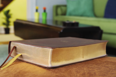 Image of KJV Thompson Chain-Reference Bible Large Print Leathersoft Brown Red Letter Comfort Print