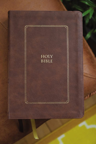 Image of KJV Thompson Chain-Reference Bible Large Print Leathersoft Brown Red Letter Comfort Print