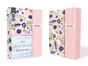 NIV, JOURNAL THE WORD BIBLE FOR GIRLS, DOUBLE-COLUMN, HARDCOVER, PINK, MAGNETIC CLOSURE, RED LETTER, COMFORT PRINT: REFLECT, TAKE NOTES, OR CREATE ART NEXT TO YOUR FAVORITE VERSES