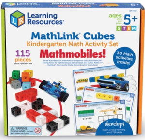 Learning Resources MathLink Cubes Kindergarten Math Activity Set: Mathmobiles! 115 Pieces, Ages 5+ Kindergarten STEM Activities, Math Activity Set and Games for Kids