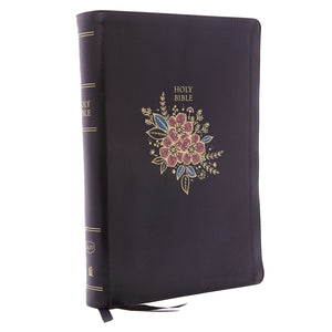 KJV Holy Bible: Super Giant Print with 43000 Cross References Deluxe Black Floral Leathersoft Red Letter Comfort Print (Thumb Indexed): King James Version