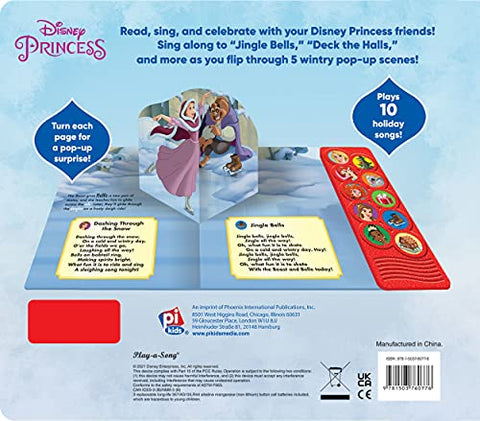 Image of Disney Princess Belle, Ariel, Tiana, and More! - Holiday Magic Pop-Up Song Book - Interactive Sound Book with Pop-Up Flaps - PI Kids