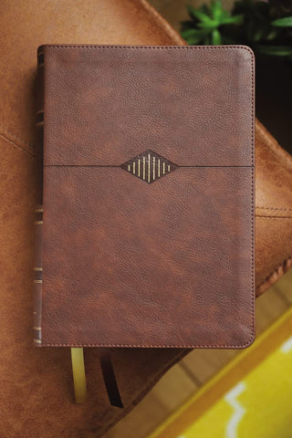 Image of NIV Thompson Chain-Reference Bible Leathersoft Brown Red Letter Comfort Print
