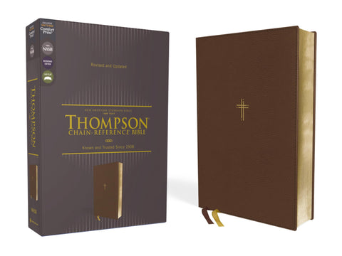 Image of NASB Thompson Chain-Reference Bible Leathersoft Brown 1995 Text Red Letter Comfort Print