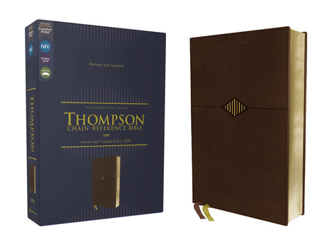 Image of NIV Thompson Chain-Reference Bible Leathersoft Brown Red Letter Comfort Print