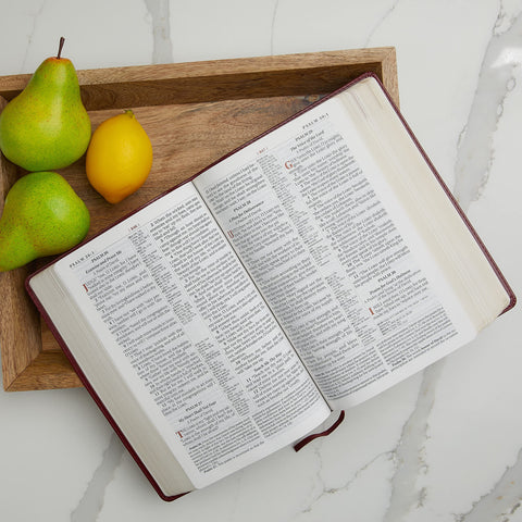 Image of KJV STUDY BIBLE, LARGE PRINT, LEATHERSOFT, MAROON/BROWN, RED LETTER: SECOND EDITION (SIGNATURE)