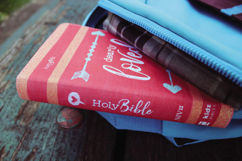 Image of NIV, GIRLS' ULTIMATE BACKPACK BIBLE, FAITHGIRLZ EDITION, COMPACT, FLEXCOVER, CORAL, RED LETTER, COMFORT PRINT