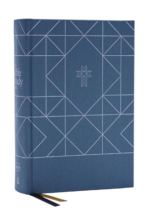 NKJV The Bible Study Bible Cloth over Board Blue Comfort Print: A Study Guide for Every Chapter of the Bible