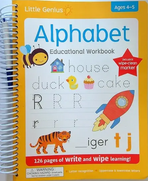 Alphabet Write and Wipe Educational Workbook (Little Genius)