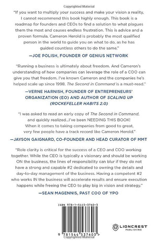 Image of THE SECOND IN COMMAND: UNLEASH THE POWER OF YOUR COO