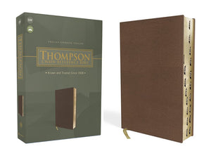 ESV Thompson Chain-Reference Bible Leathersoft Brown Red Letter Thumb Indexed