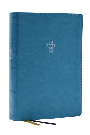 NKJV The Bible Study Bible Leathersoft Turquoise Comfort Print: A Study Guide for Every Chapter of the Bible
